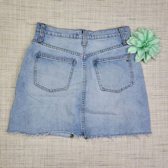 Madewell Women's Rigid Denim A-Line Mini Skirt Cutout Edition Size 27 - Picture 6 of 10